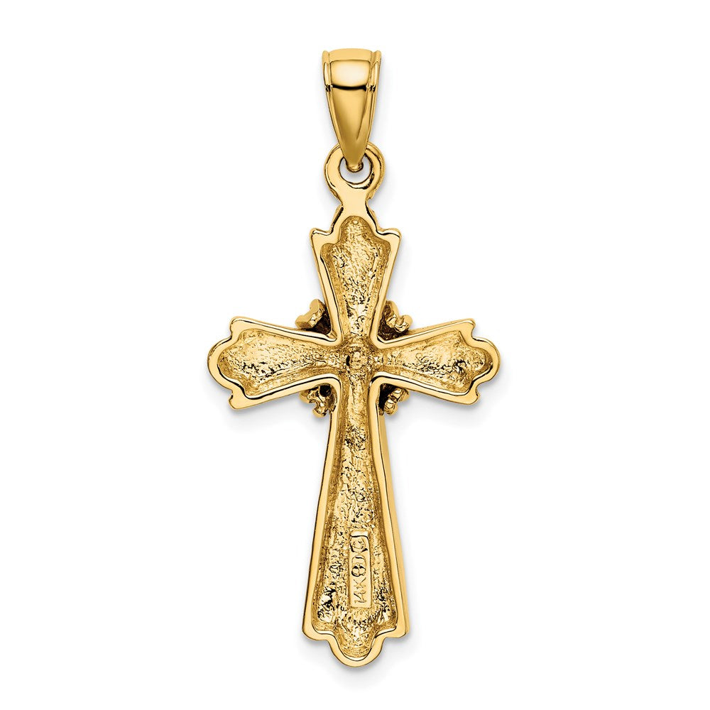 14K Polished Cross X Center Charm