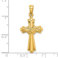 14K Polished Cross X Center Charm