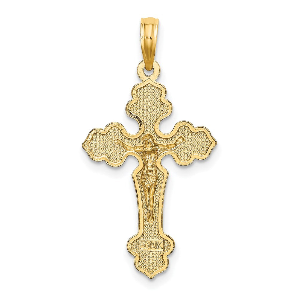 14K Crucifix W/ Fancy Tips Charm