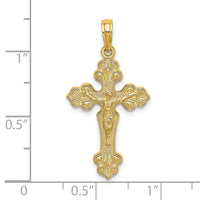 14K Crucifix W/ Fancy Tips Charm