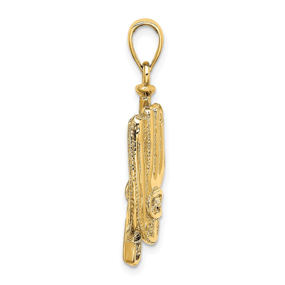 14K 3-D Baseball Glove, Bat and Ball Charm