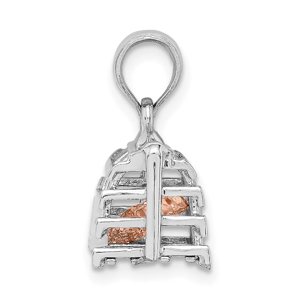 14K Two-Tone 3D Lobster Trap Moveable Charm 2