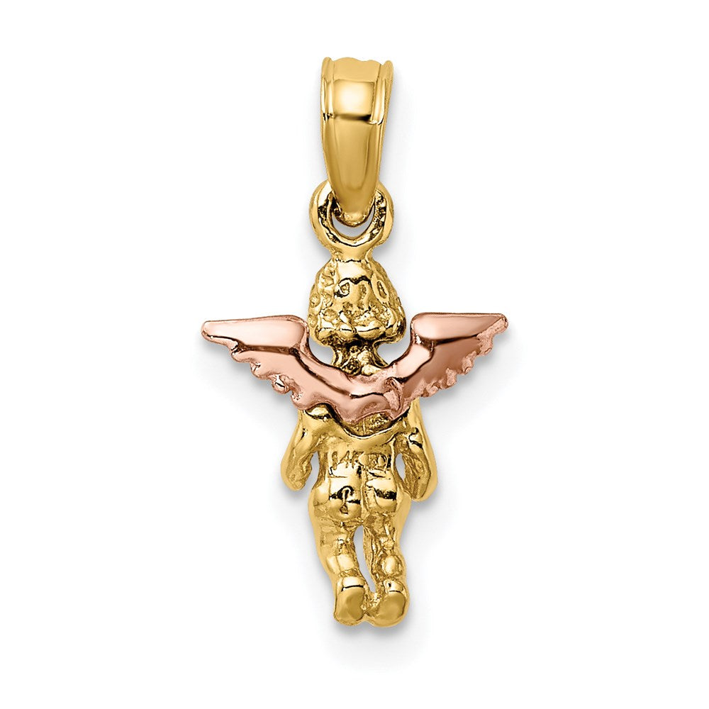 14K Two-Tone 3-D Mini Guardian Angel Charm