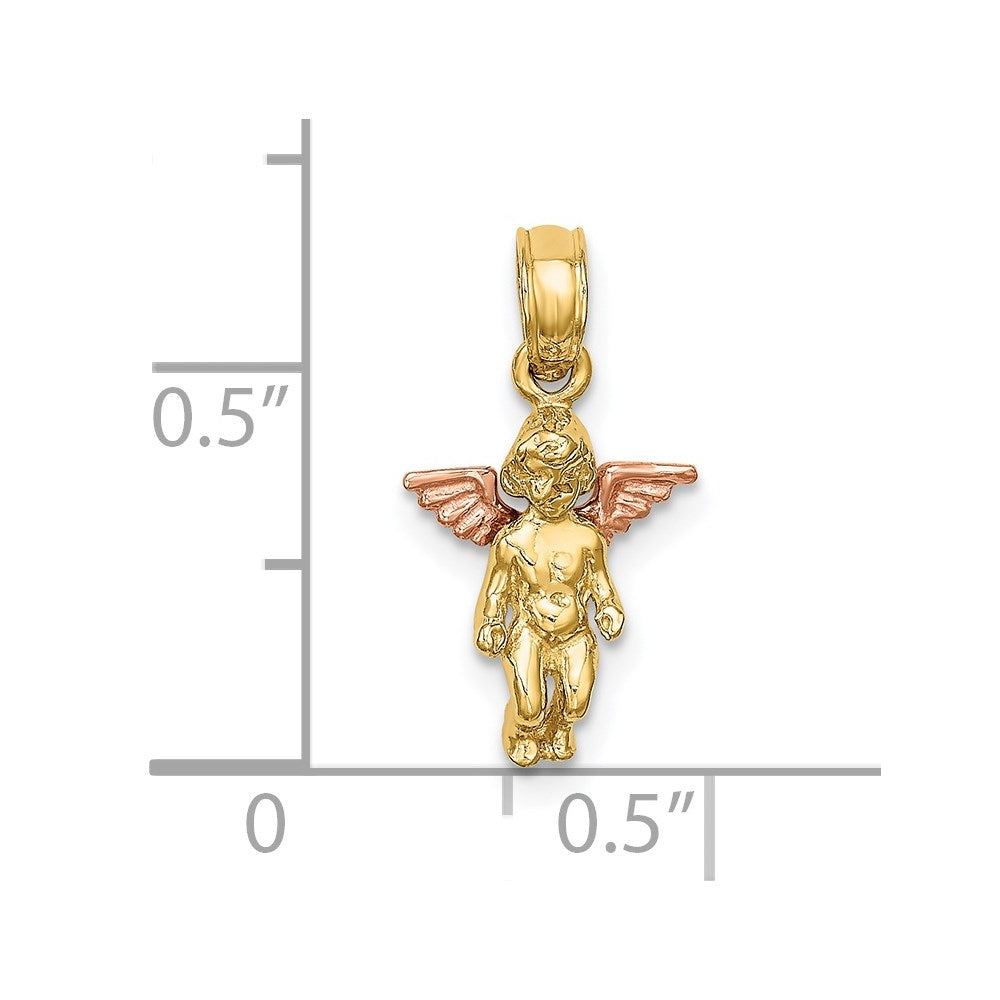 14K Two-Tone 3-D Mini Guardian Angel Charm