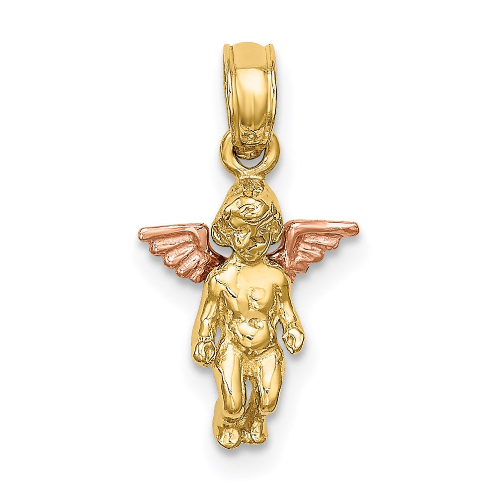 14K Two-Tone 3-D Mini Guardian Angel Charm