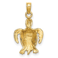 14K with White Rhodium Swimming Sea Turtle Charm 4