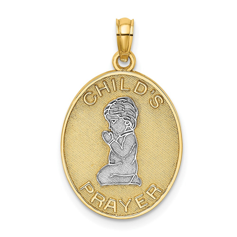 14k w/Rhodium Reversible CHILDS PRAYER w/Boy Charm