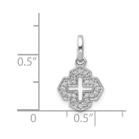 14k White Gold 1/10ct. Diamond Fancy Cross Pendant