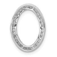 14k White Gold 1/4ct. Diamond Channel Set Oval Chain Slide