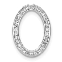 14k White Gold 1/4ct. Diamond Channel Set Oval Chain Slide