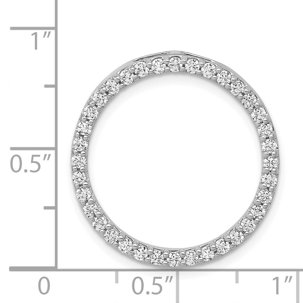 14k White Gold 3/4ct. Diamond Circle Chain Slide