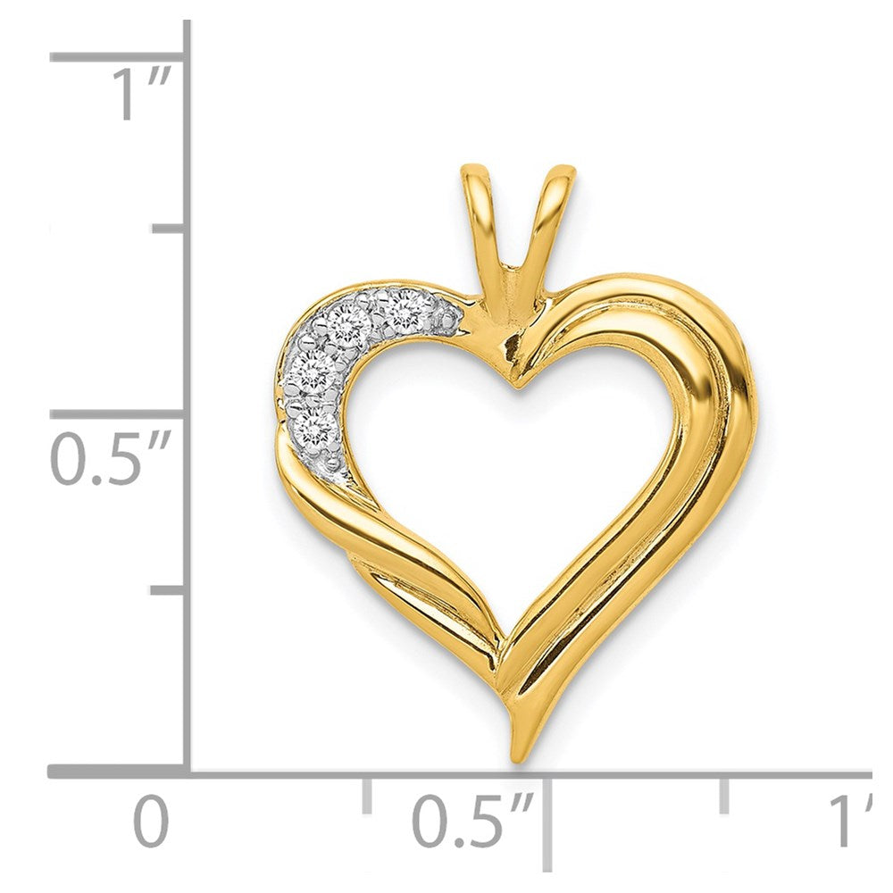 14k Diamond Fancy Heart Pendant