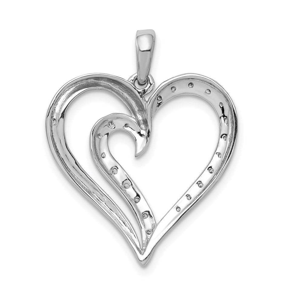 14k White Gold 1/10ct. Diamond Heart Pendant