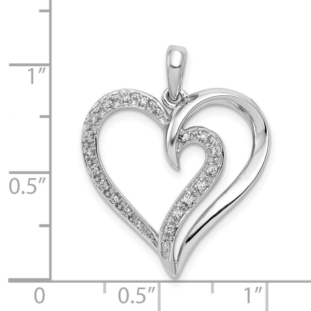 14k White Gold 1/10ct. Diamond Heart Pendant