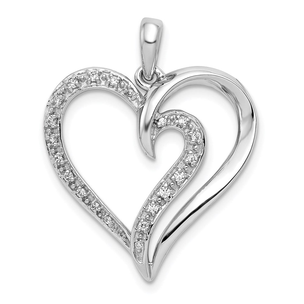 14k White Gold 1/10ct. Diamond Heart Pendant