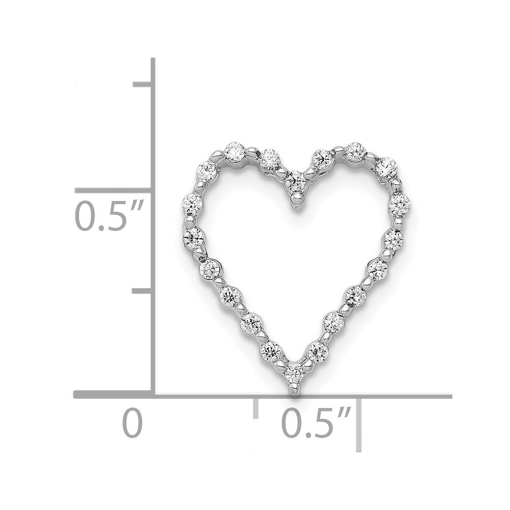 14k White Gold 1/5ct. Diamond Heart Chain Slide