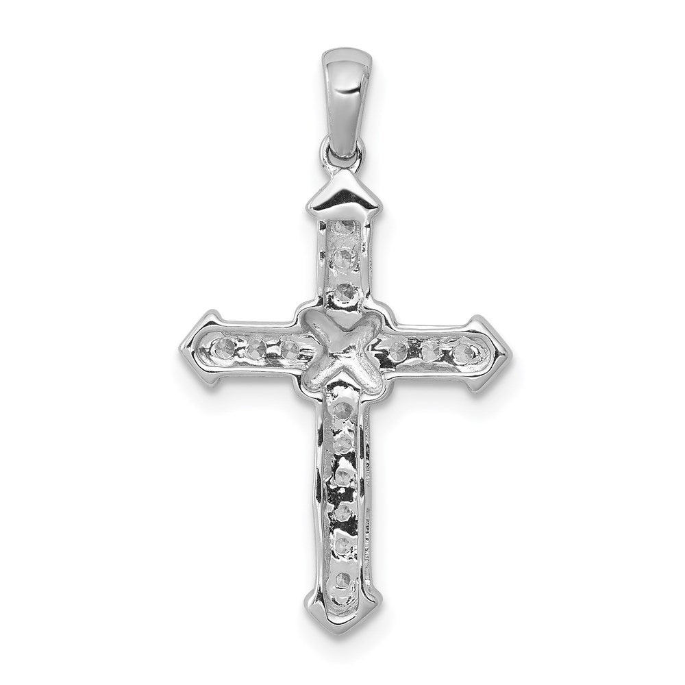 14k White Gold Passion Diamond Cross Pendant