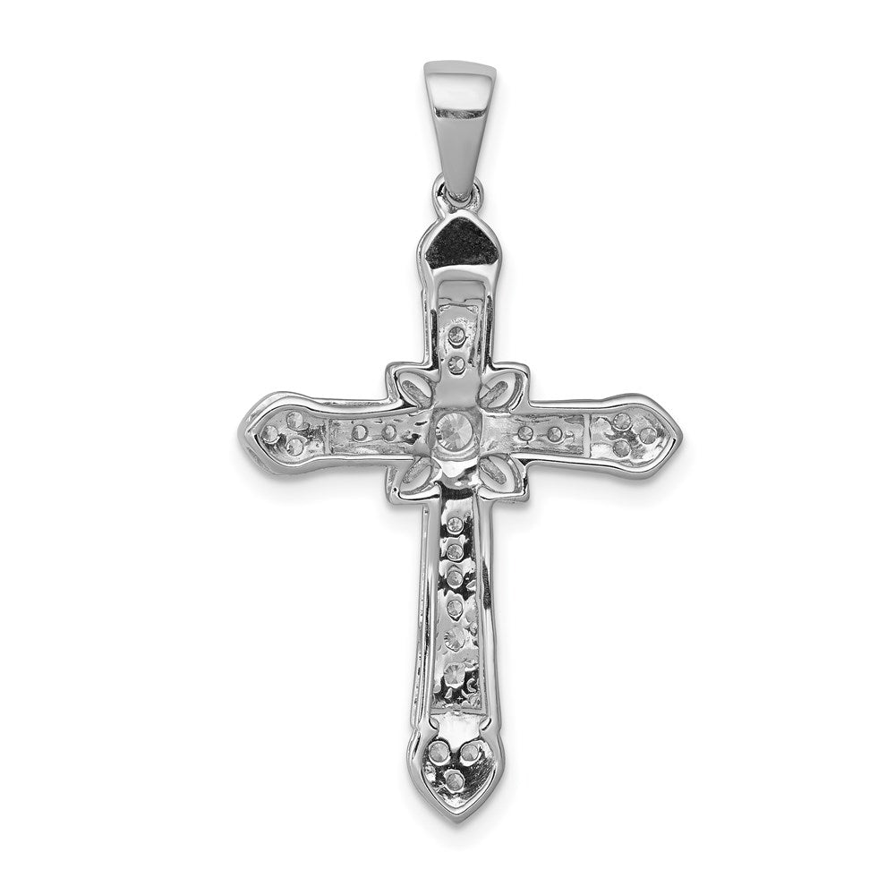 14k White Gold 1/3ct. Diamond Filigree Cross Pendant