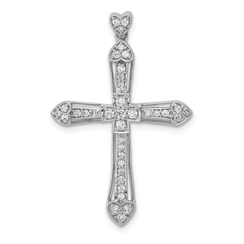 14k White Gold 1/3ct. Diamond Cross Pendant