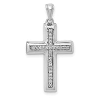 14k White Gold Large 1/10ct. Diamond Cross Pendant