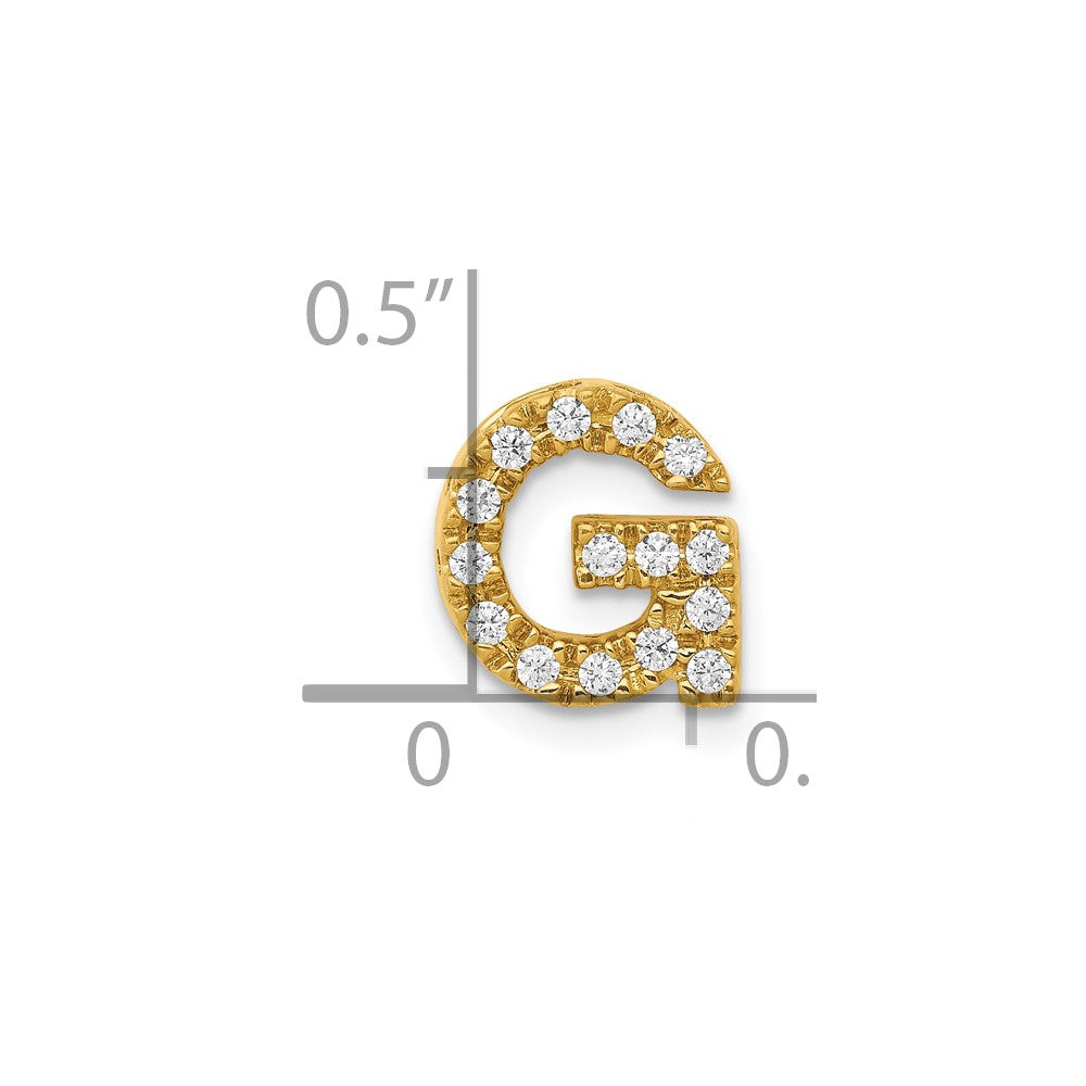 10K  Diamond Letter G Initial Charm