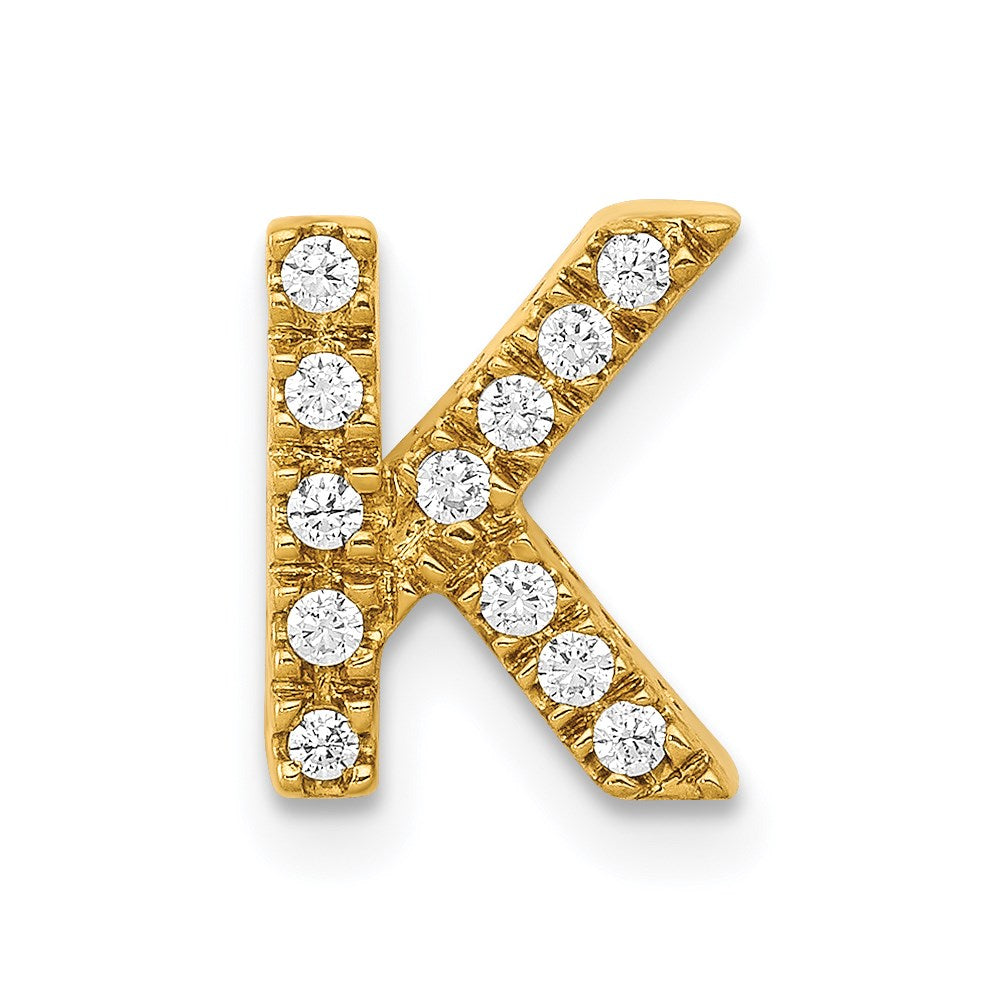 14K  Diamond Letter K  Initial Charm