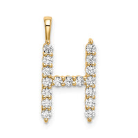 14KY Large Initial H Diamond Pendant