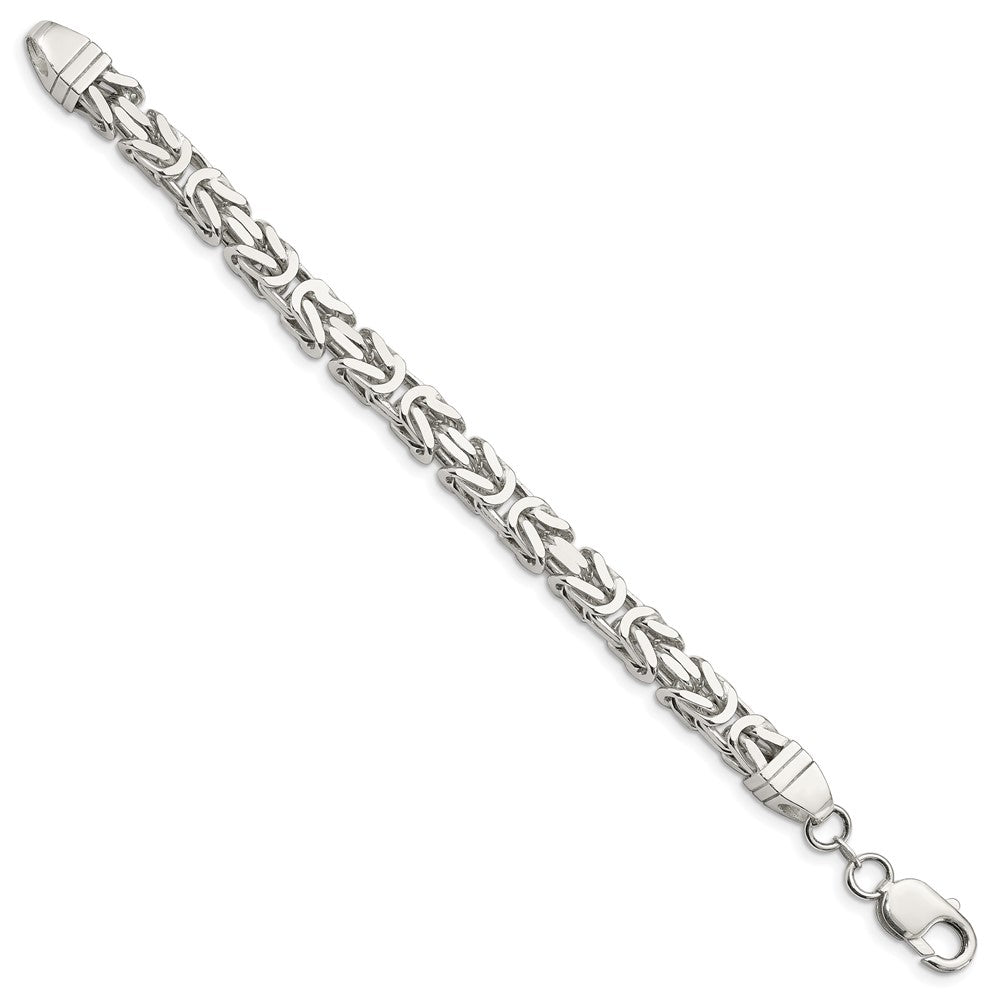 7mm Byzantine Chain Bracelet in Sterling Silver