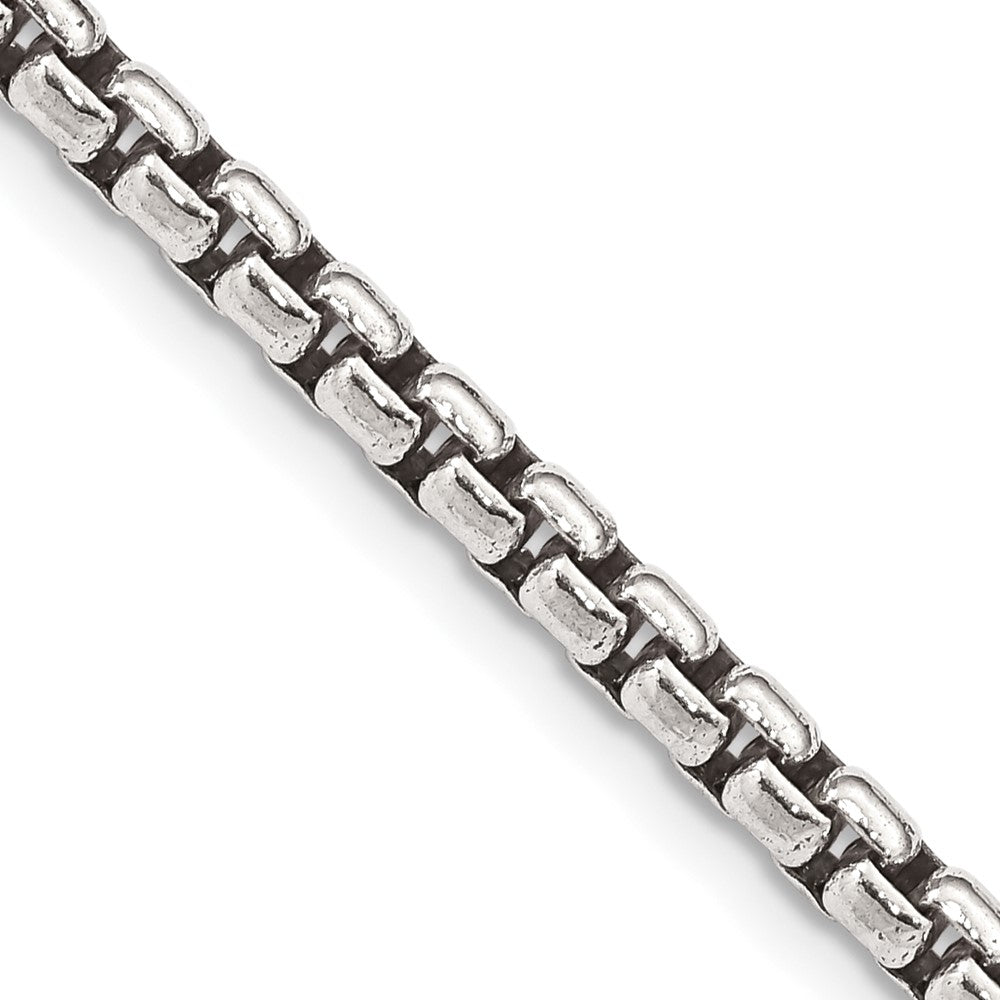 Box Chain Necklace in Sterling Silver, 3.6mm