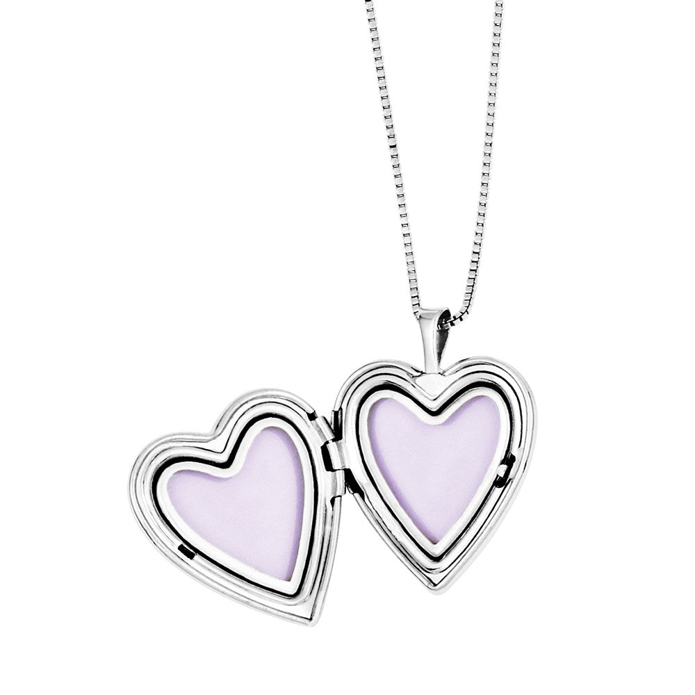 Collection Sterling Silver Polished Heart Locket Pendant Necklace