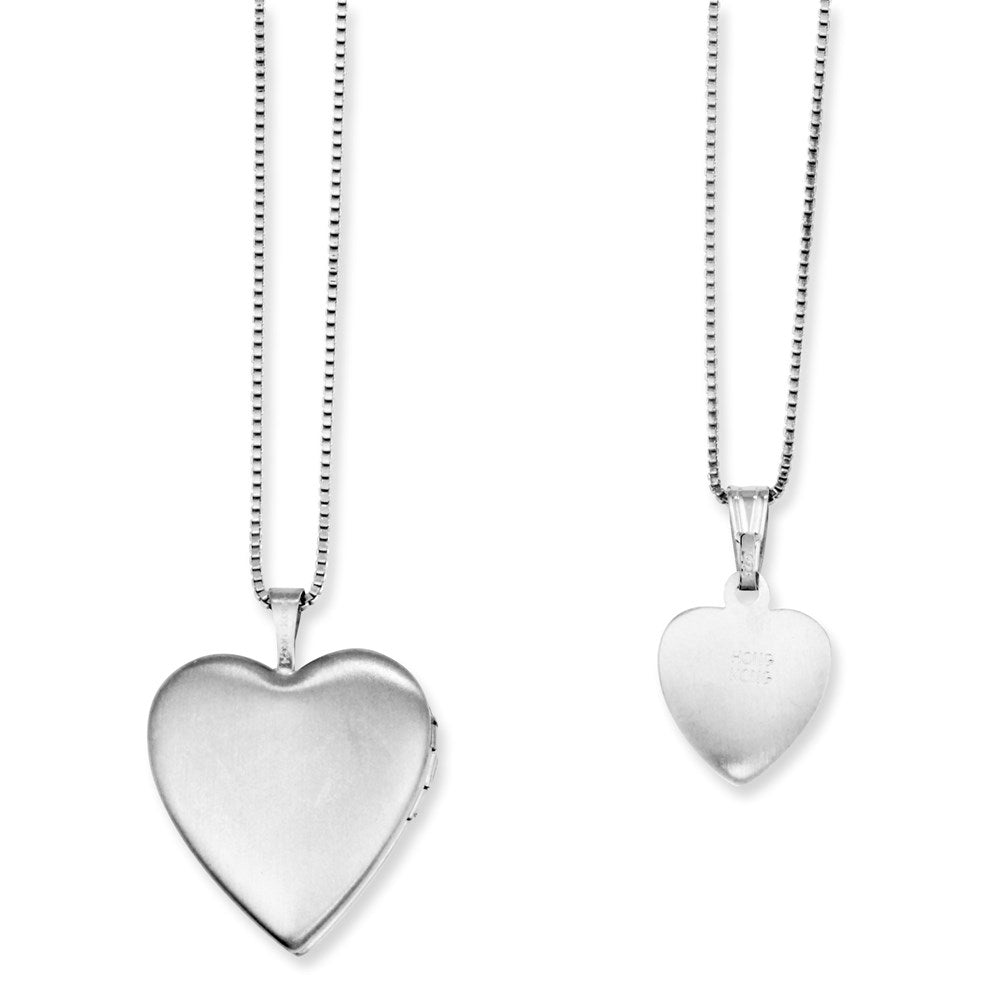 Collection Polished Heart Locket Pendant Necklace