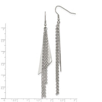 Stainless Steel Polished Multi Chain Dangle Shepherd Hook Earrings