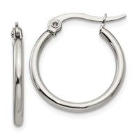 Stainless Steel Polished 19.5mm Diameter Hoop Earrings