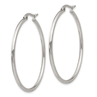 Stainless Steel Polished 40.5mm Diameter Hoop Earrings