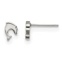 Stainless Steel Polished Dolphin Post Earrings