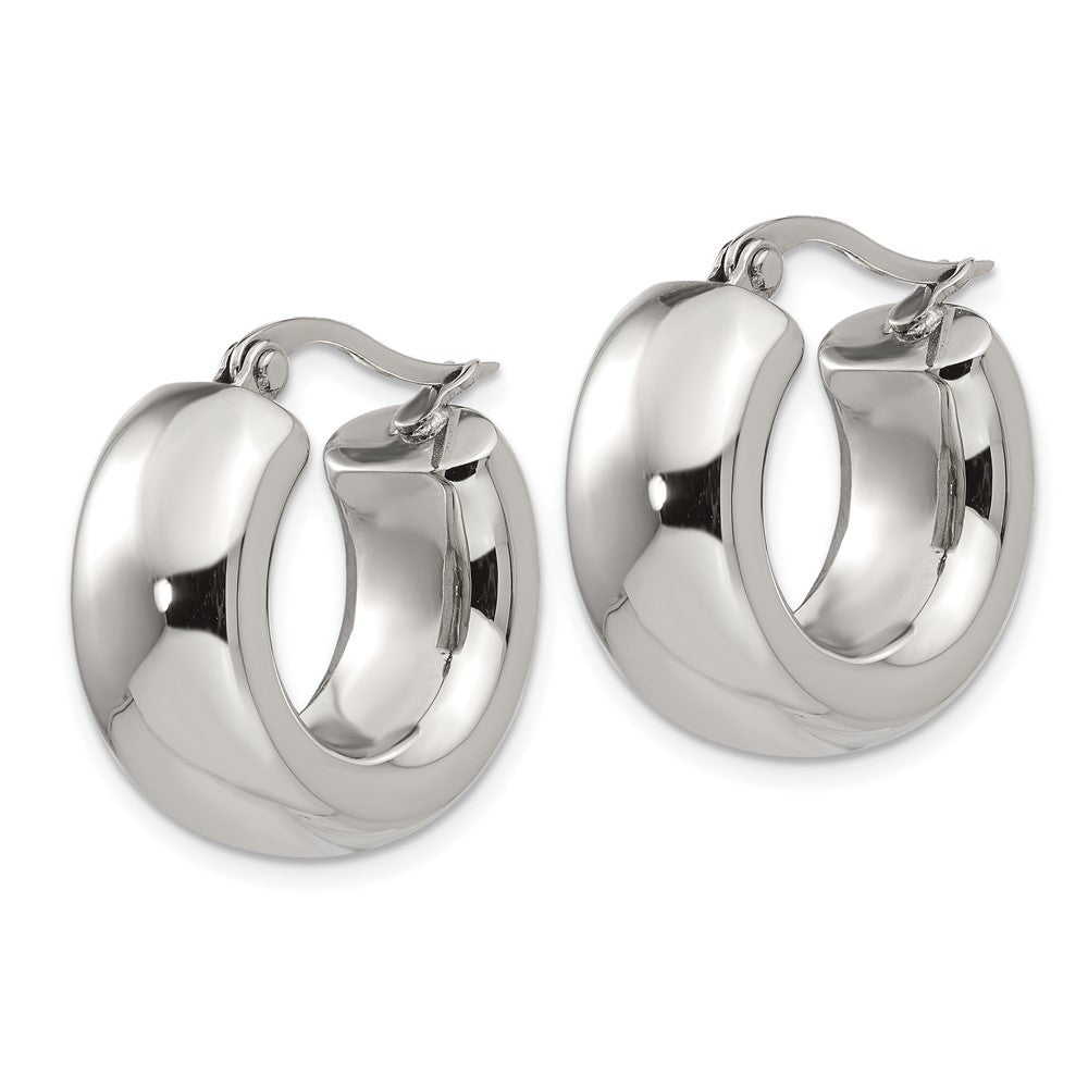 Stainless Steel Polished Hoop Earrings