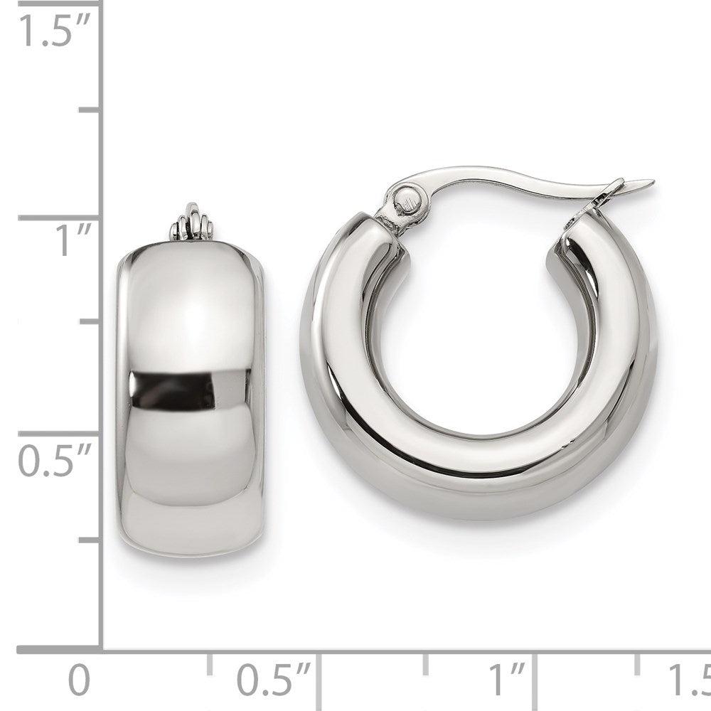 Stainless Steel Polished Hoop Earrings