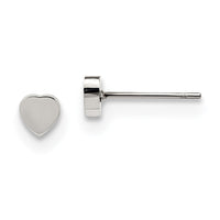 Stainless Steel Polished Heart Post Earrings