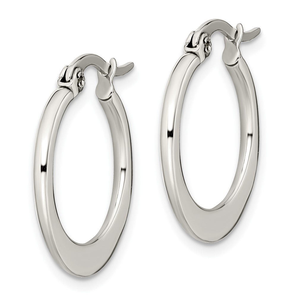 Stainless Steel Polished 19mm Diameter Hoop Earrings