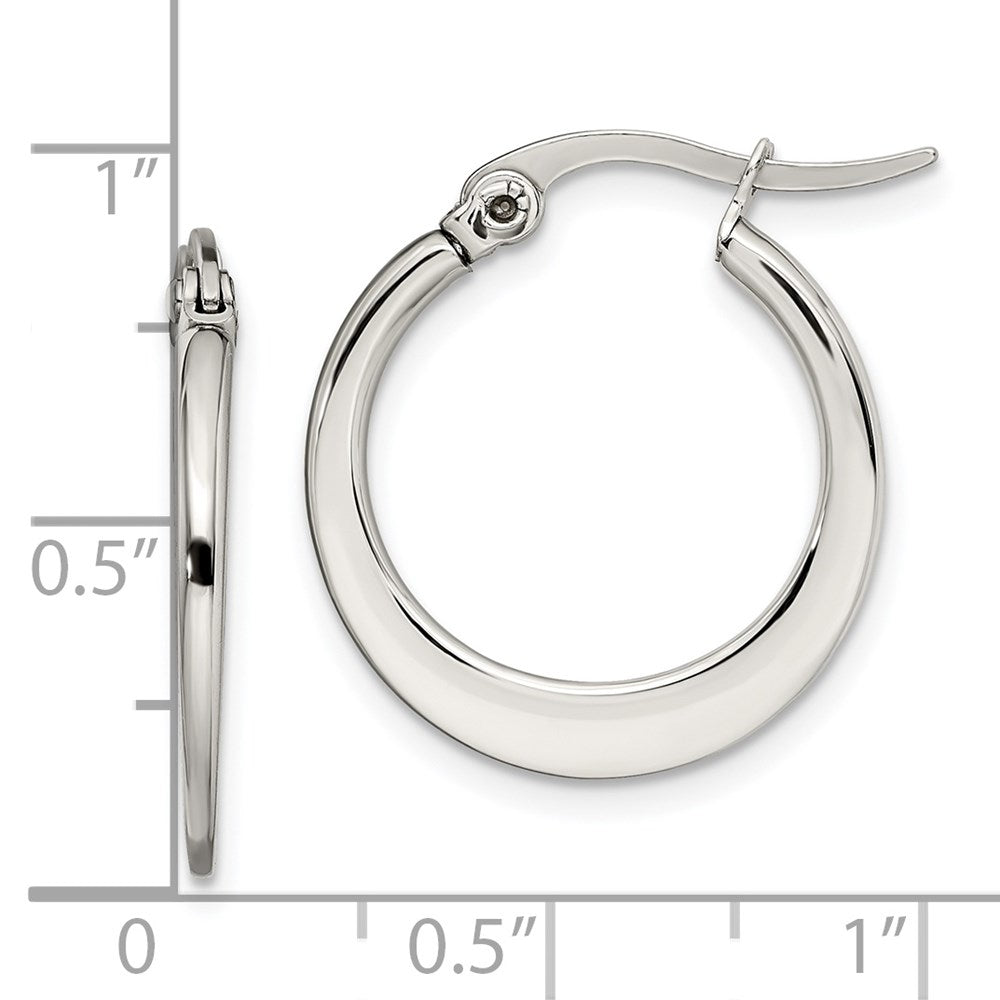 Stainless Steel Polished 19mm Diameter Hoop Earrings