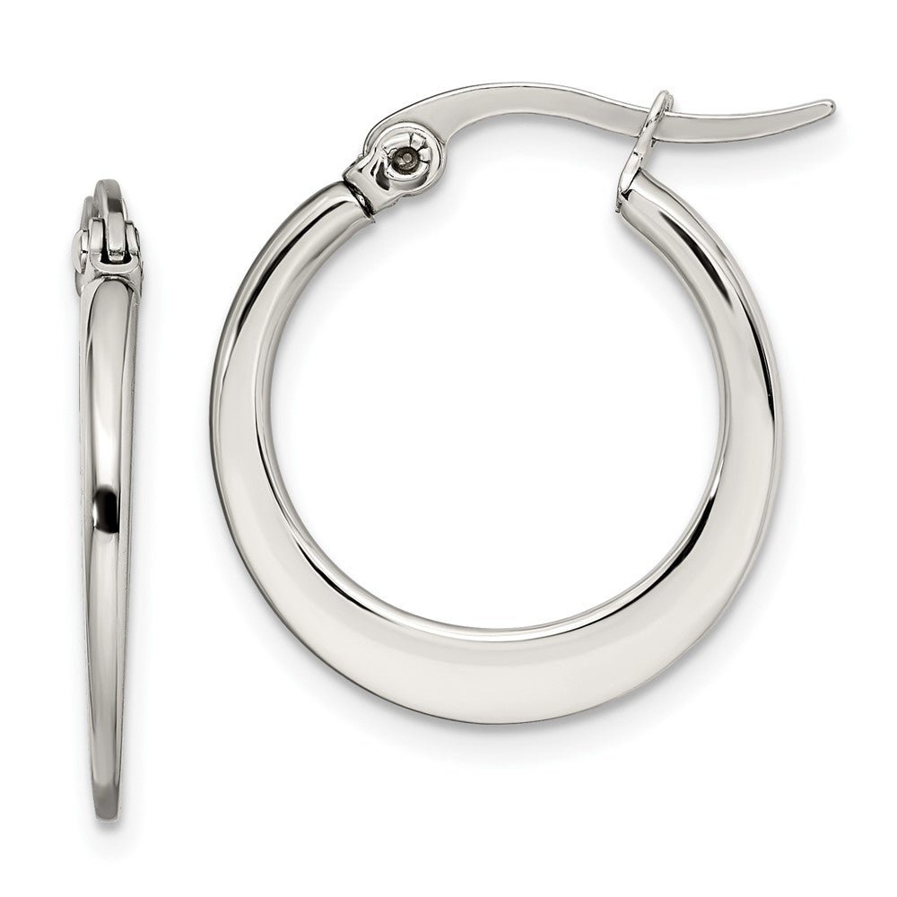 Stainless Steel Polished 19mm Diameter Hoop Earrings