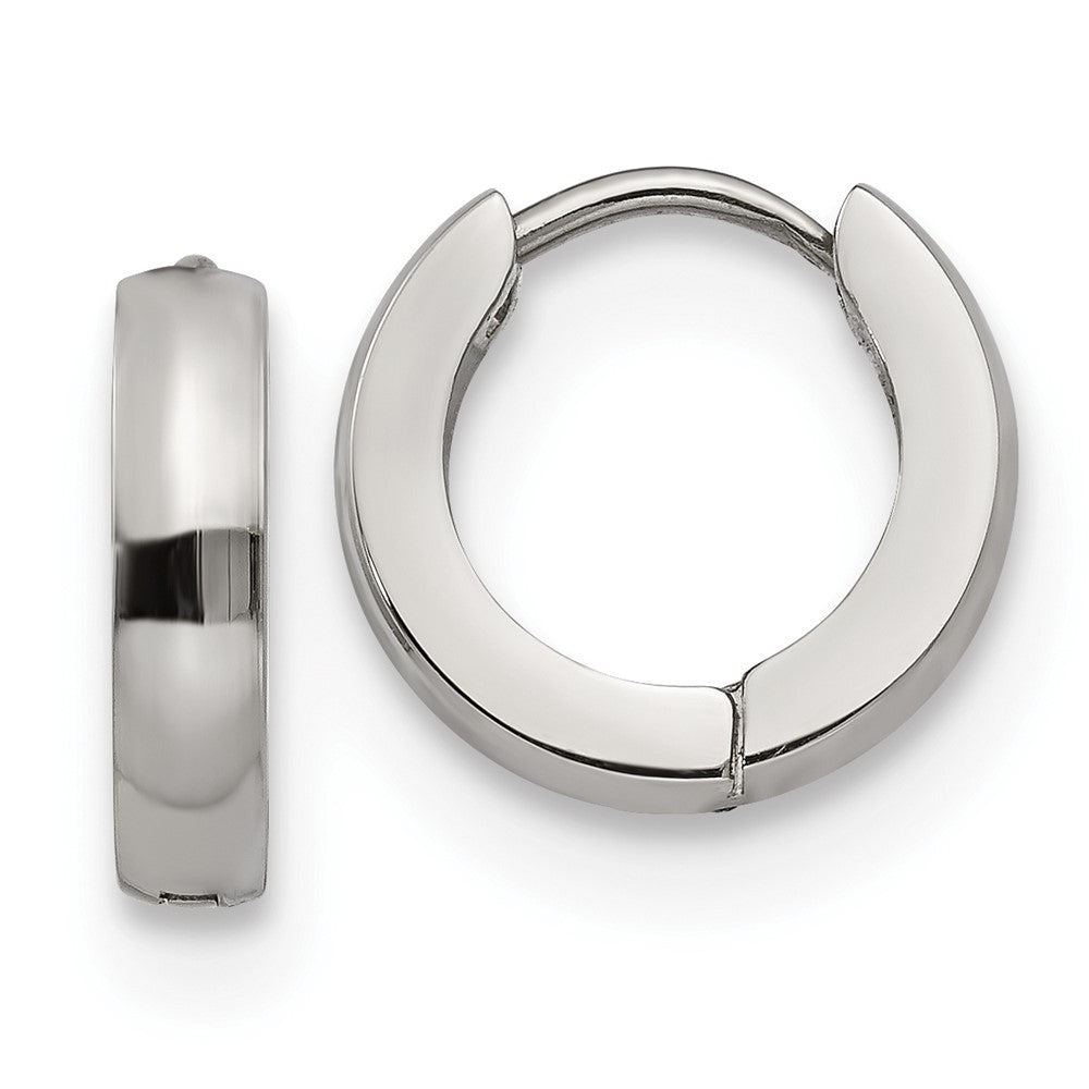 Stainless Steel Polished 3mm Hinged Hoop Earrings