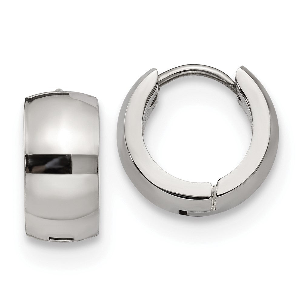 Stainless Steel Polished 6mm Hinged Hoop Earrings