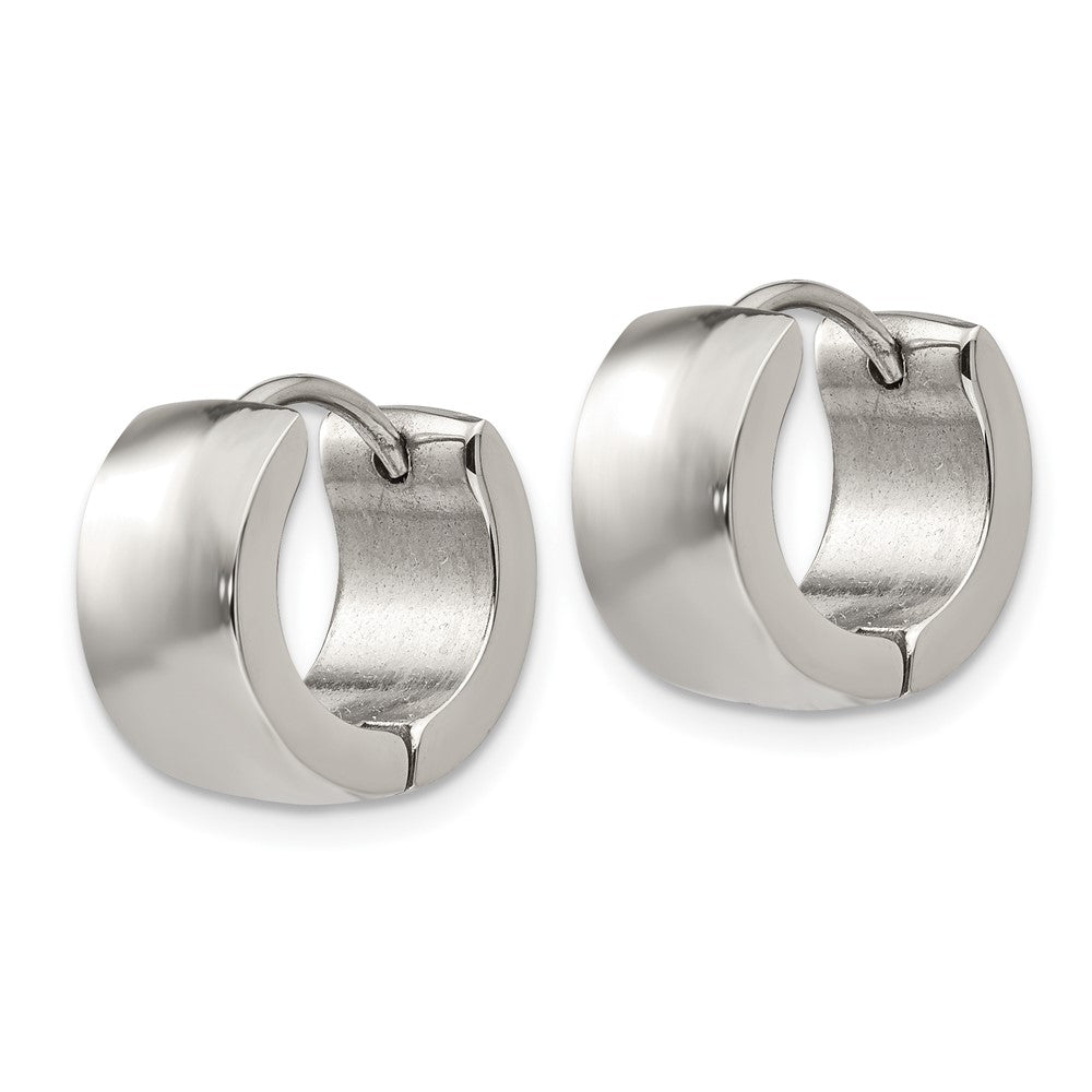 Stainless Steel Polished 7mm Hinged Hoop Earrings