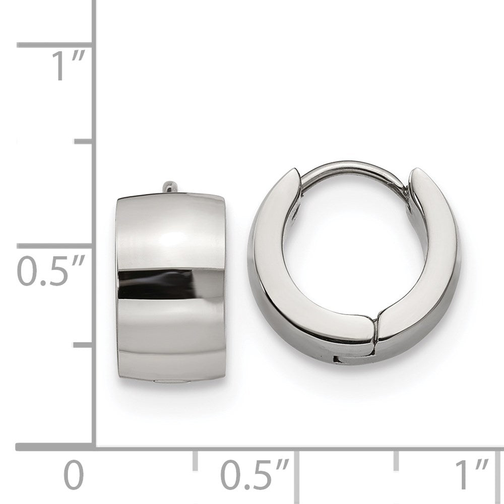 Stainless Steel Polished 7mm Hinged Hoop Earrings