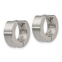 Stainless Steel Brushed and Polished 5mn Hinged Hoop Earrings