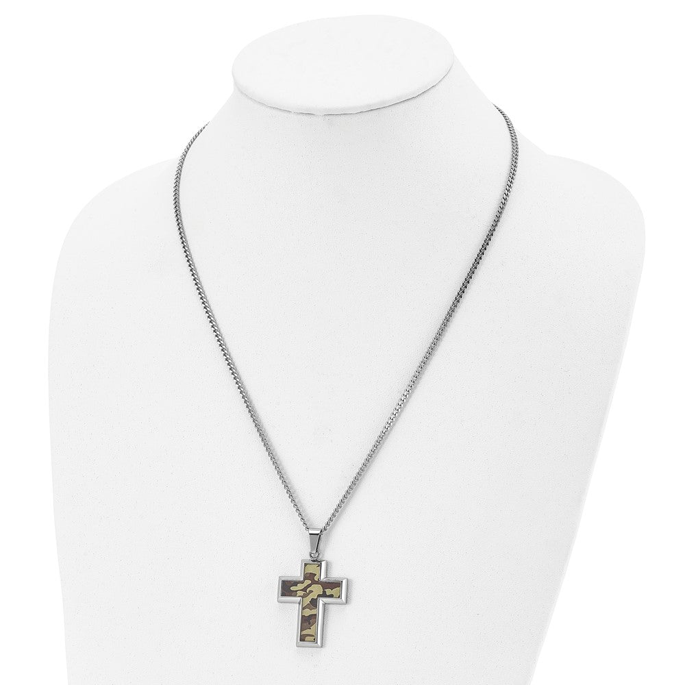 Mens camo cross on sale necklace