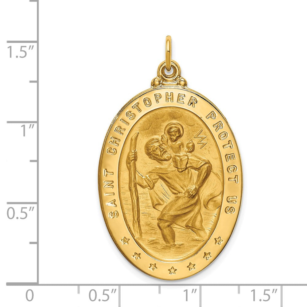 Large gold clearance st christopher medal