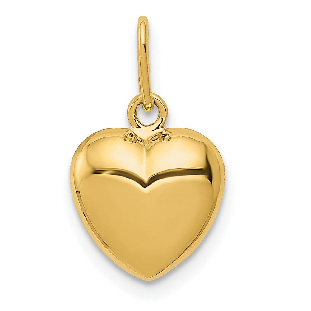 14k Yellow Gold Puffed Heart Charm, Gold Charms