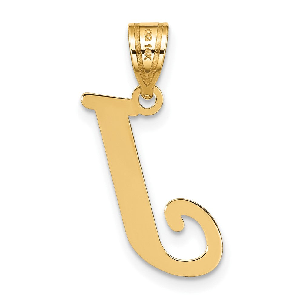 Solid Gold Letter Initial Alphabet Charm Pendant 3/8 Block Style Font 10K  and 14K Made in Yellow Gold, White Gold, and Rose Gold 
